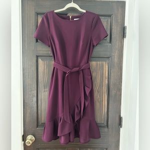 Calvin Klein Short Sleeve Purple Dress Size 8